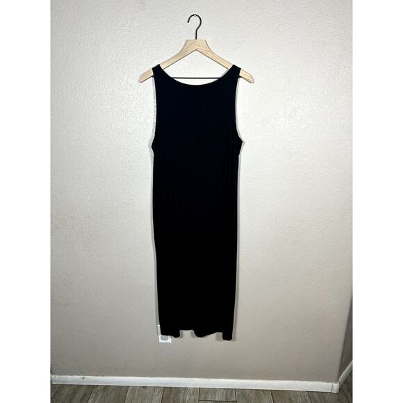 Eileen Fisher Black Tank Maxi Cotton Blend Dress Size Extra Large - Picture 6 of 6